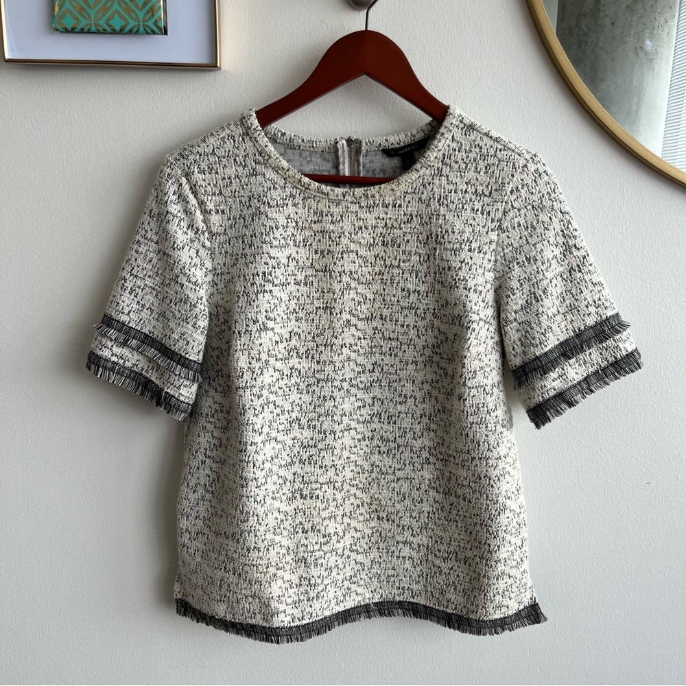 LOFT Blouse with Fringe 🤍🖤